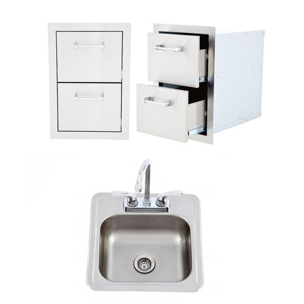 Double Drawer + Bar Sink with Faucet (L2374 + L55628)